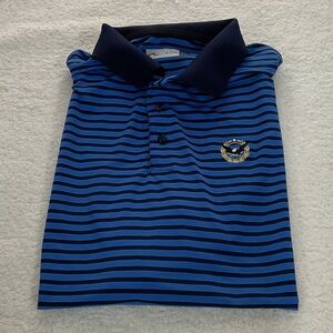 Mens short sleeve KJUS Blue Striped Polo Shirt